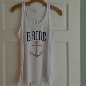 **3 for $20!!** Nautical Bride Racerback Tank Gold Gemstone Anchor Bachelorette